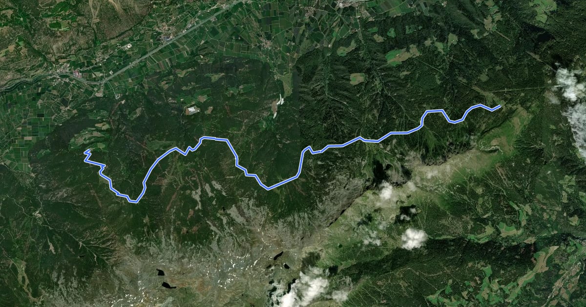 Маршрут Almenweg на спутниковом снимке