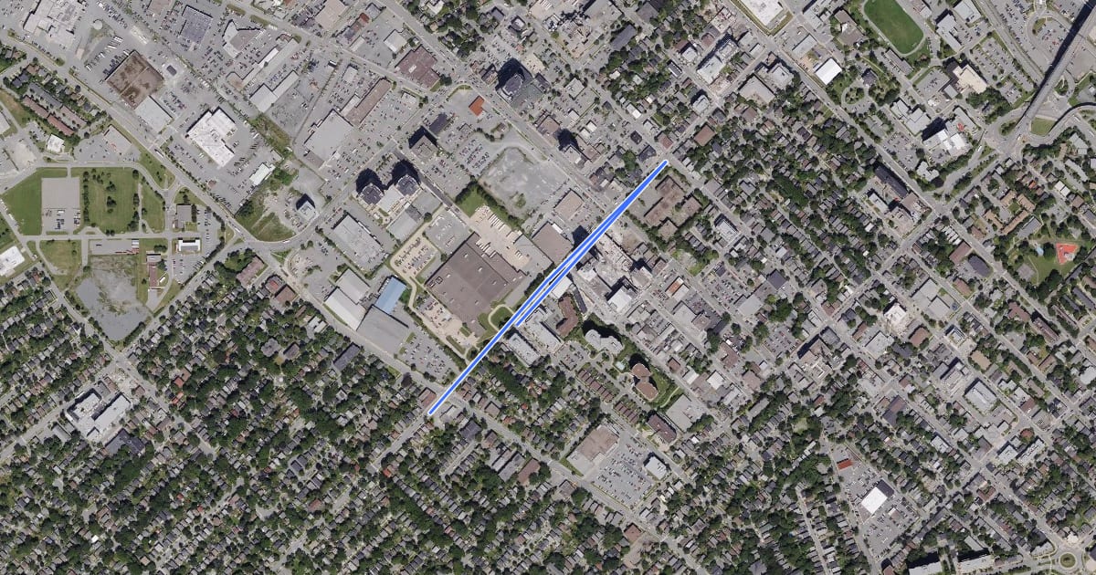 Маршрут Almon Street Bikeway на спутниковом снимке