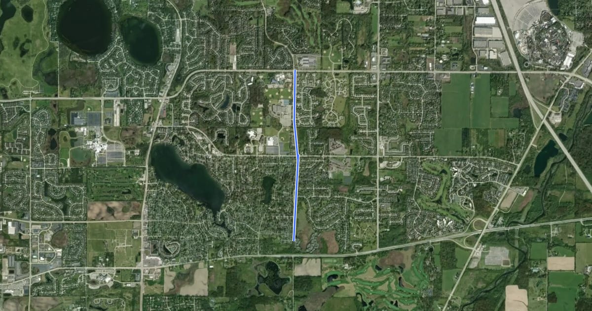 Маршрут Almont Road Bike Path на спутниковом снимке