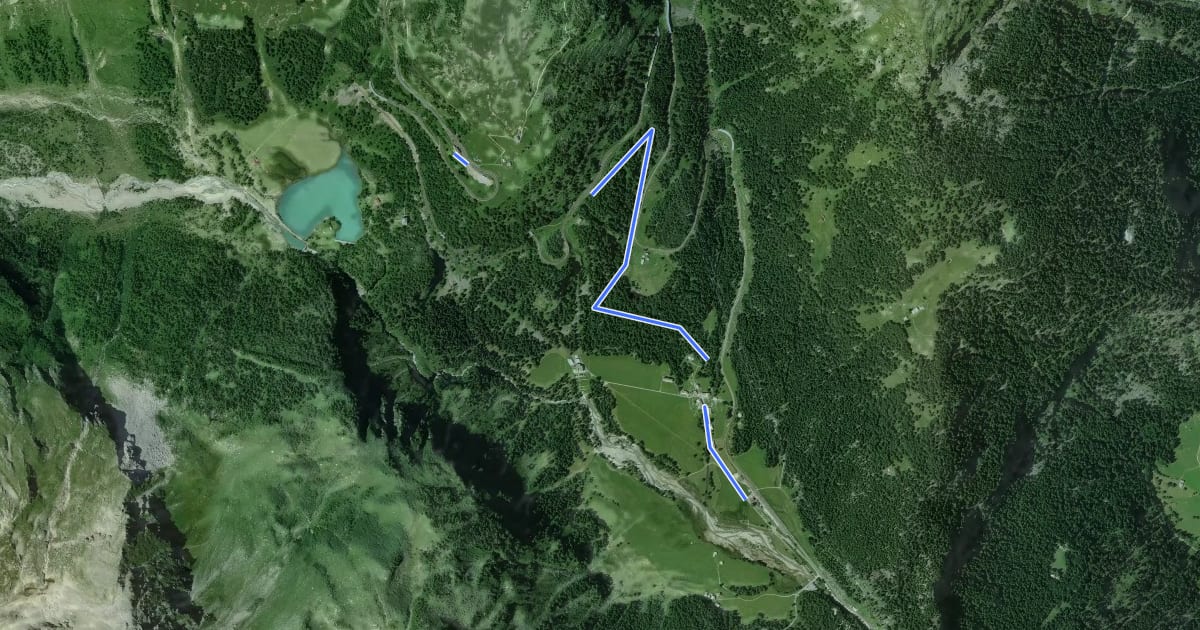 Маршрут Alp Grüm-Cavaglia на спутниковом снимке