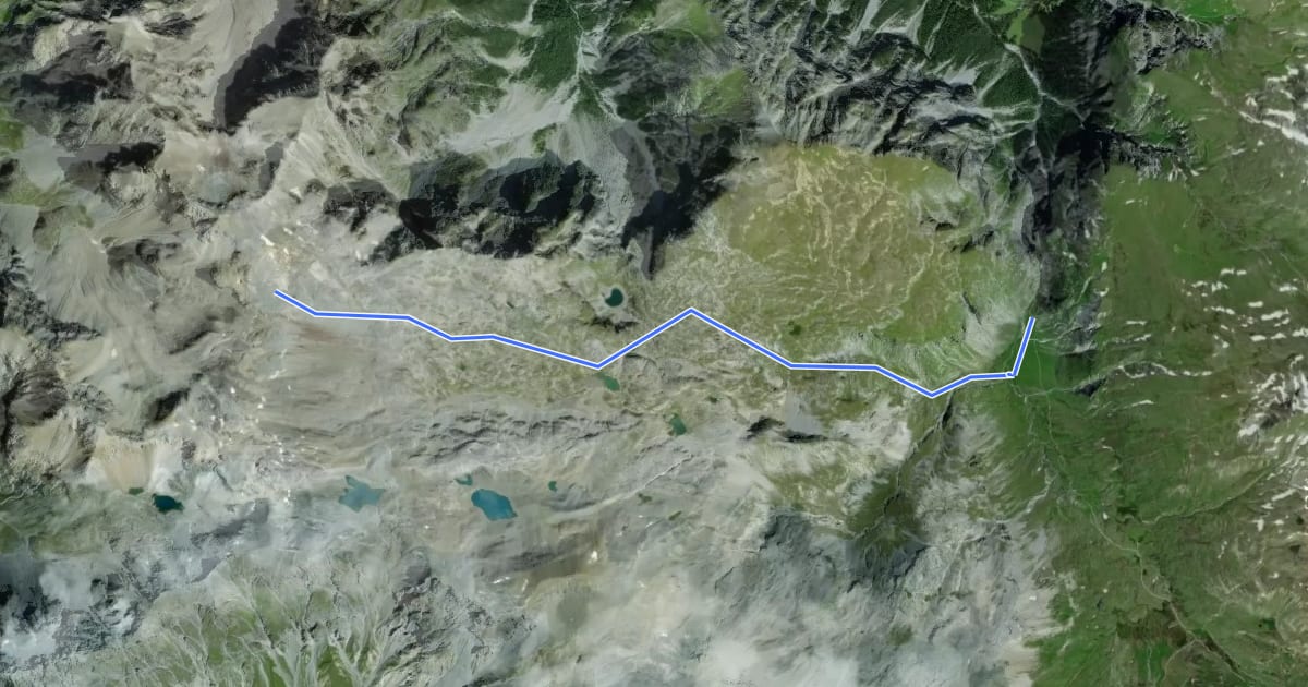 Маршрут Alp Sursass (2140m) - Rims на спутниковом снимке