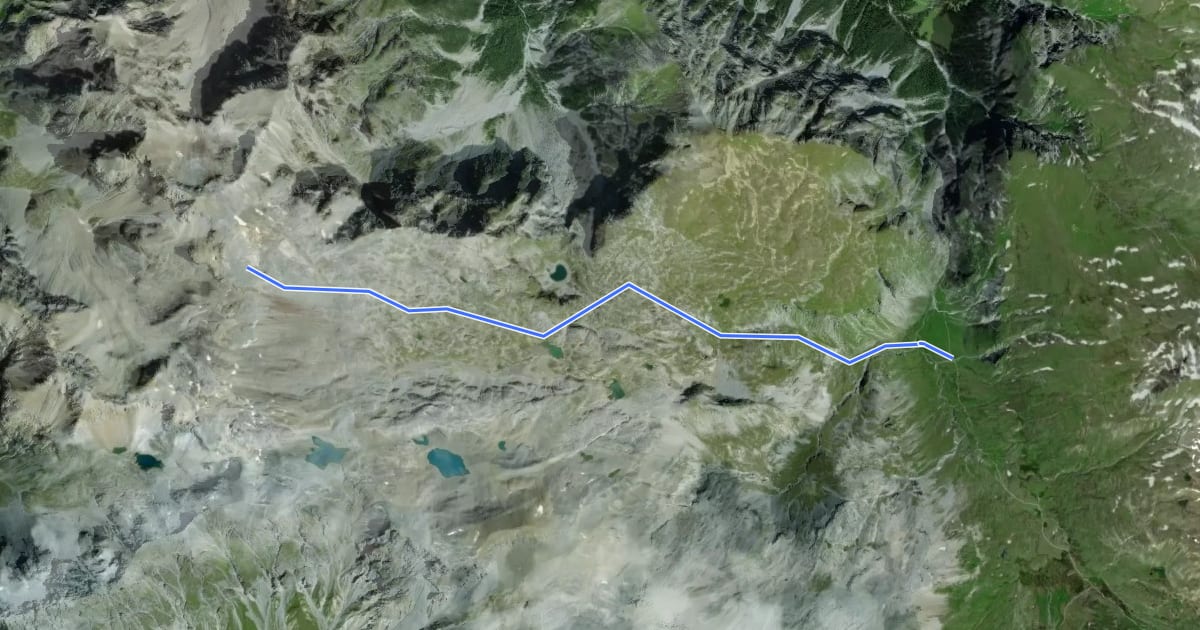 Маршрут Alp Sursass (2152m) - Rims на спутниковом снимке