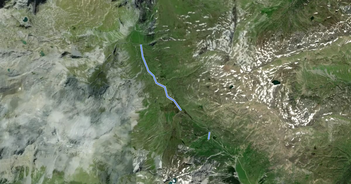 Маршрут Alp Sursass - Sesvennahütte AVS на спутниковом снимке
