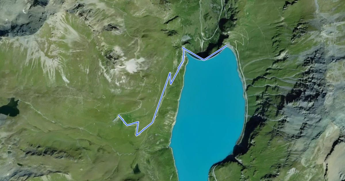 Маршрут Alpage de Torrent-Barrage de Moiry на спутниковом снимке