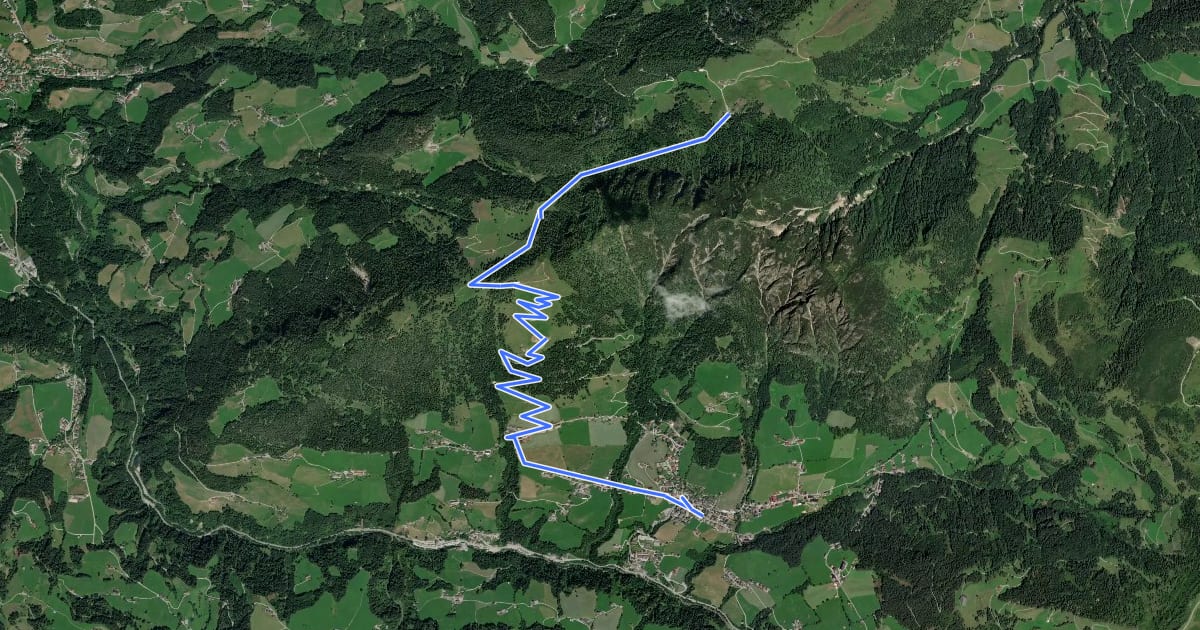 Маршрут Alpbach-Bischoferalm-Holzalm на спутниковом снимке