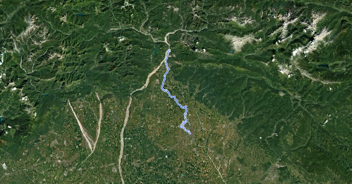 Маршрут Alpe Adria Radweg Etappe 7 на спутниковом снимке