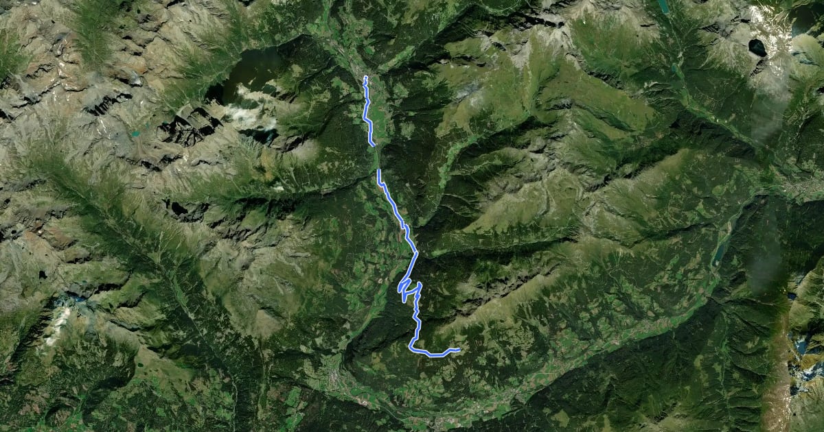 Маршрут Alpe Adria Trail E03 на спутниковом снимке