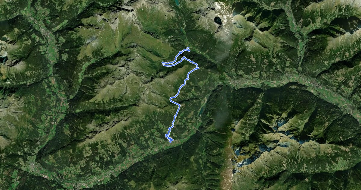 Маршрут Alpe Adria Trail E05 на спутниковом снимке
