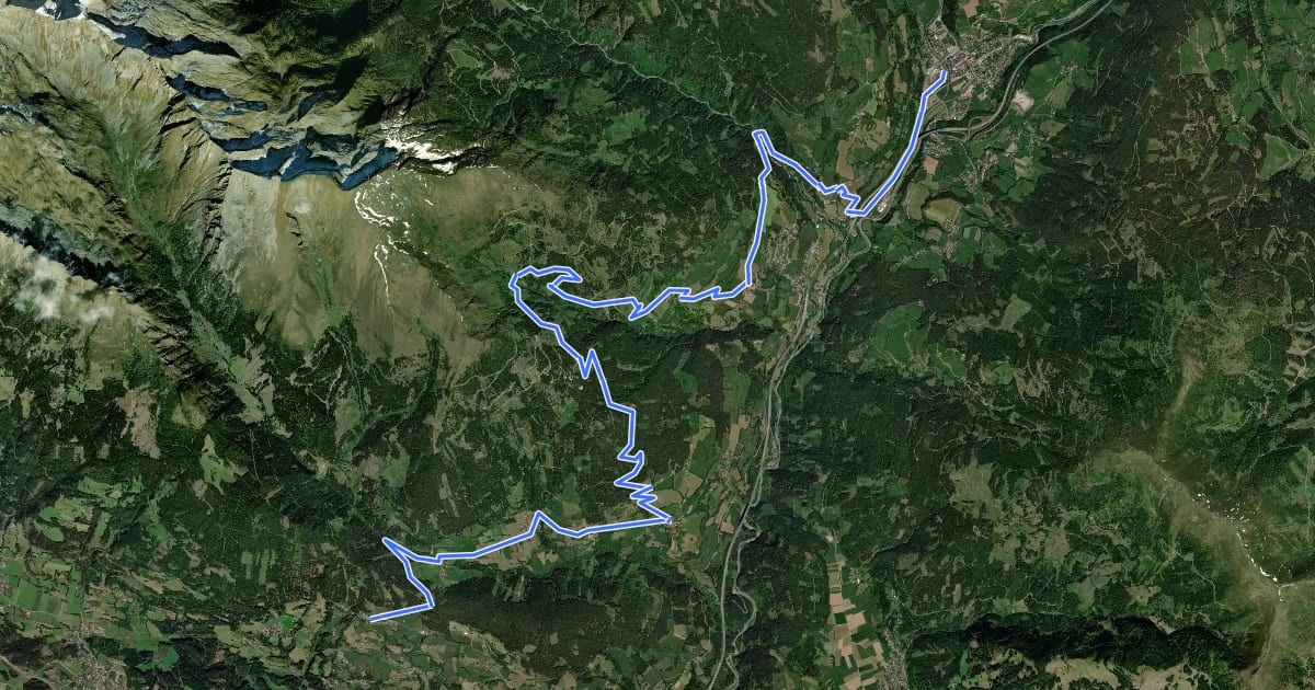 Маршрут Alpe Adria Trail E10 на спутниковом снимке