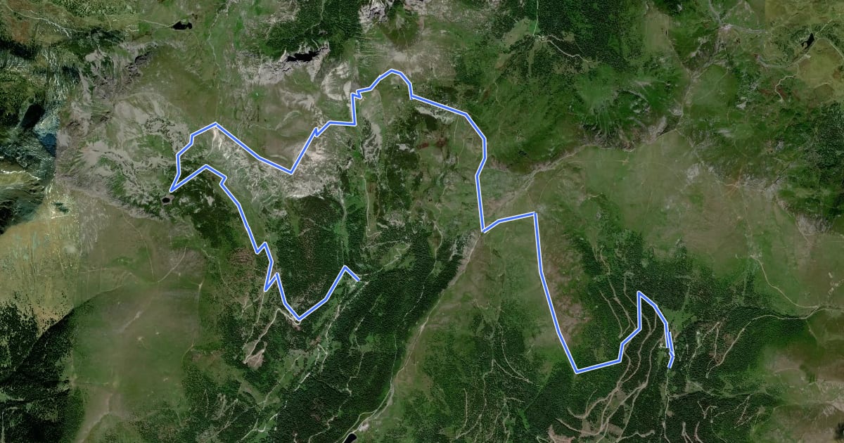 Маршрут Alpe Adria Trail E15 на спутниковом снимке