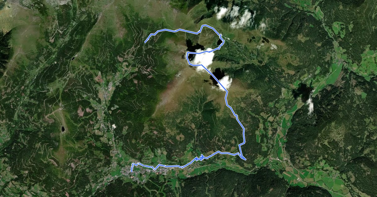 Маршрут Alpe Adria Trail E16 на спутниковом снимке