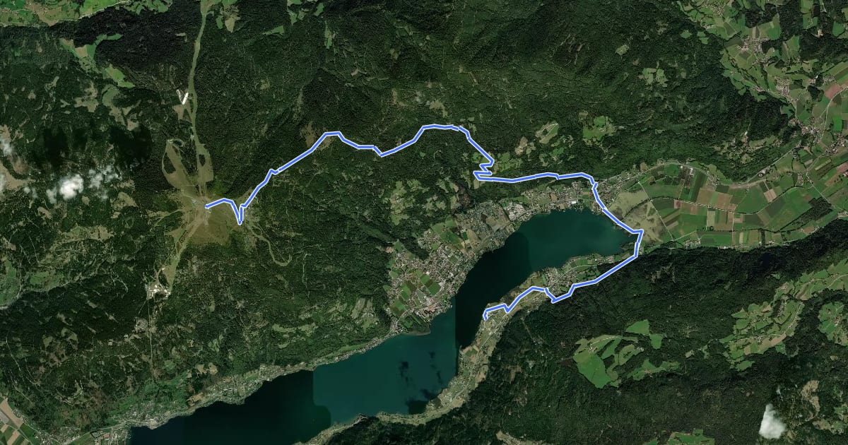 Маршрут Alpe Adria Trail E19 на спутниковом снимке