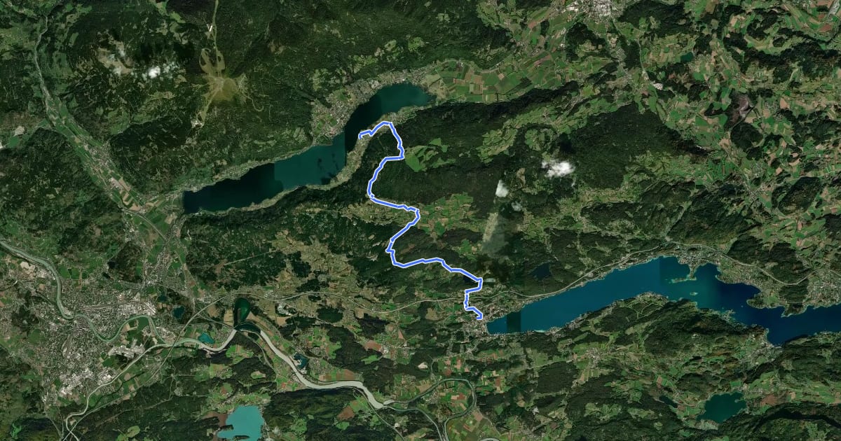 Маршрут Alpe Adria Trail E20 на спутниковом снимке