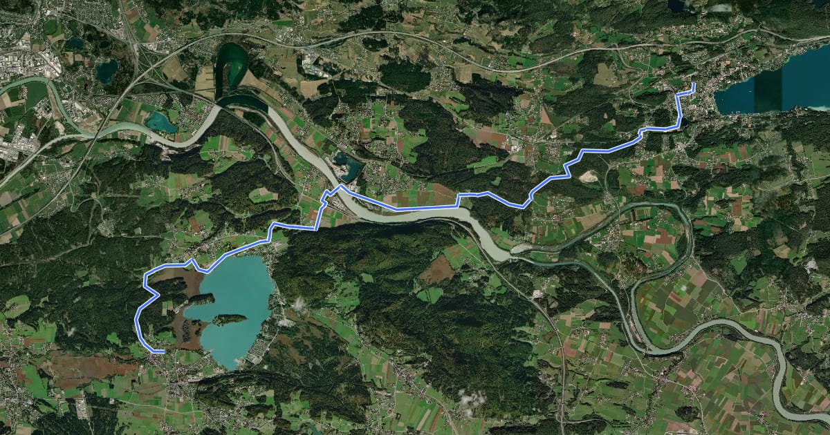 Маршрут Alpe Adria Trail E21 на спутниковом снимке