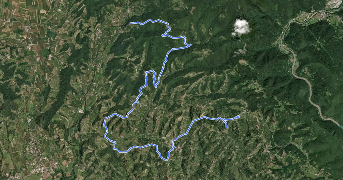 Маршрут Alpe Adria Trail E30 на спутниковом снимке