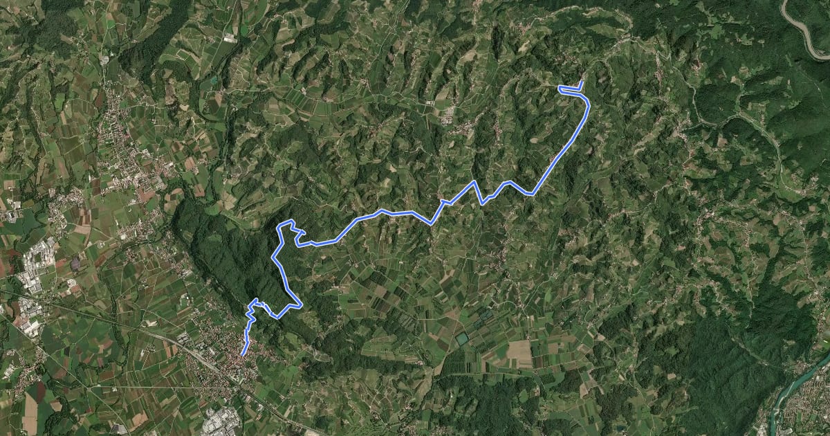 Маршрут Alpe Adria Trail E31 на спутниковом снимке