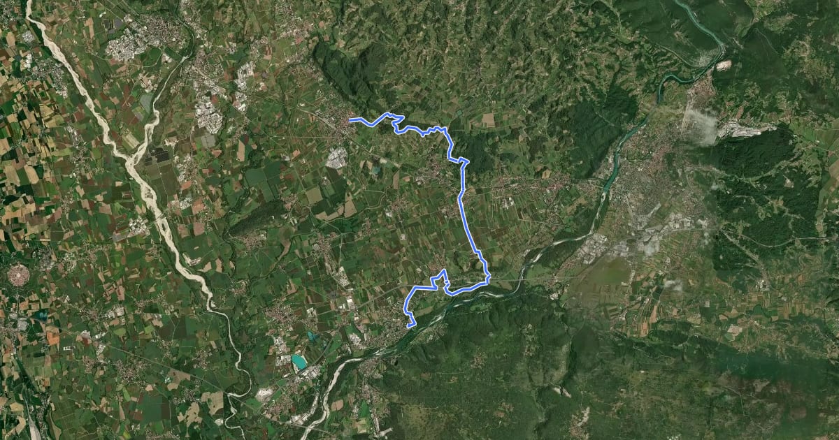 Маршрут Alpe Adria Trail E32 на спутниковом снимке