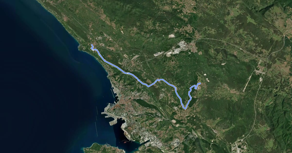 Маршрут Alpe Adria Trail E35 на спутниковом снимке