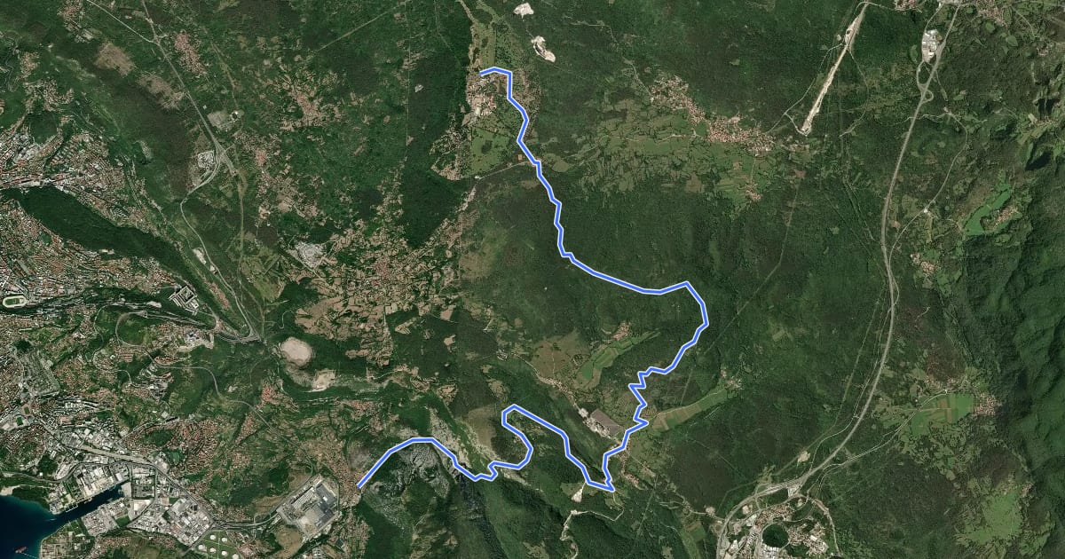Маршрут Alpe Adria Trail E36 на спутниковом снимке