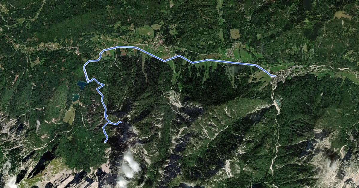 Маршрут Alpe Adria Trail R6 на спутниковом снимке