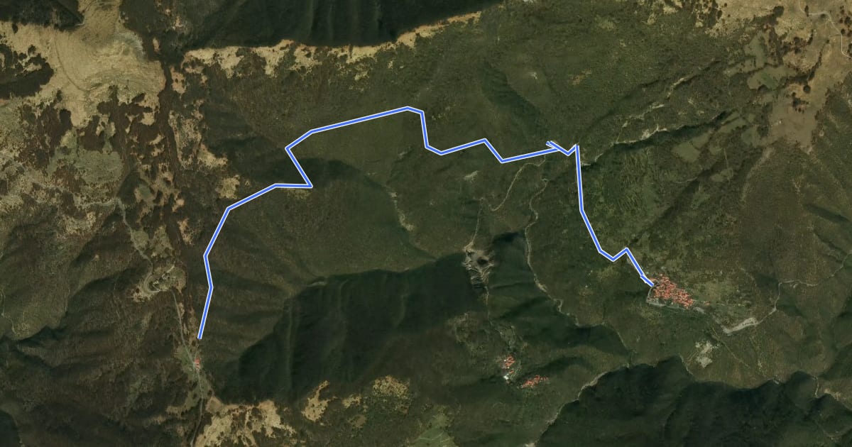Маршрут Alpe - Capanne di Carrega на спутниковом снимке