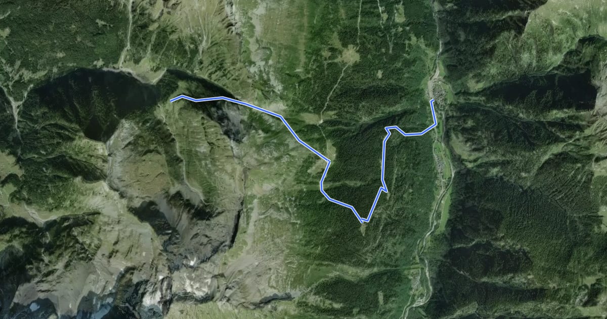 Маршрут Alpe di Giumella - Rossa на спутниковом снимке