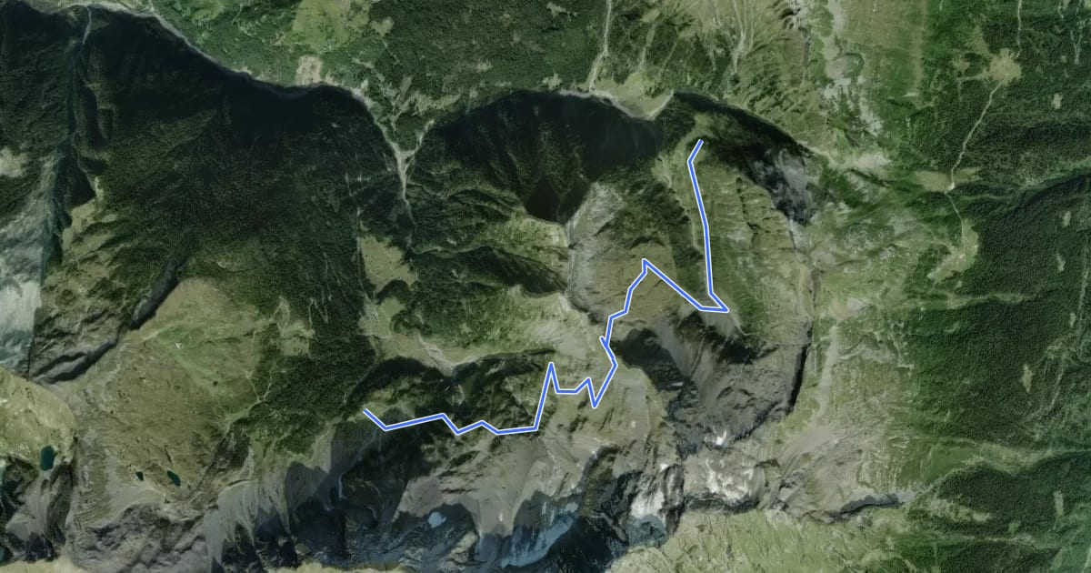 Маршрут Alpe di Sceng di Sopra - Alpe di Giumella на спутниковом снимке