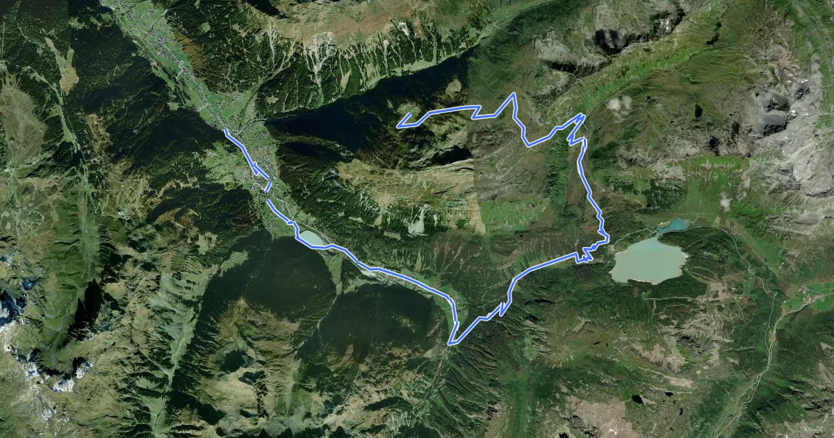 Маршрут Alpe Gibau Tour на спутниковом снимке