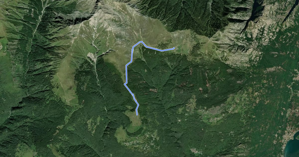 Маршрут Alpe GIgiai - Alpe di Mezzo на спутниковом снимке