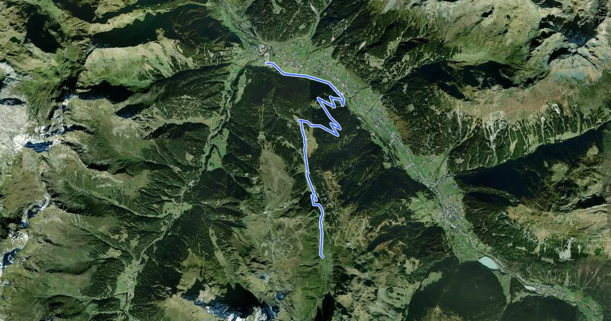 Маршрут Alpe Nova Tour на спутниковом снимке
