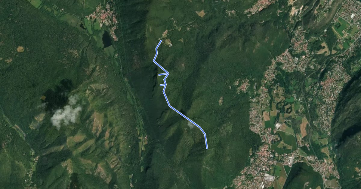 Маршрут Alpe Tedesco - Monte Rho d'Arcisate на спутниковом снимке