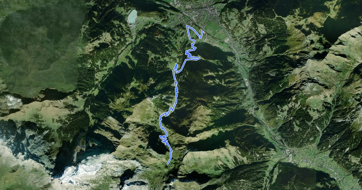 Маршрут Alpe Tilisuna Tour на спутниковом снимке