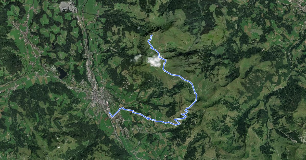 Маршрут Alpenblumenweg на спутниковом снимке