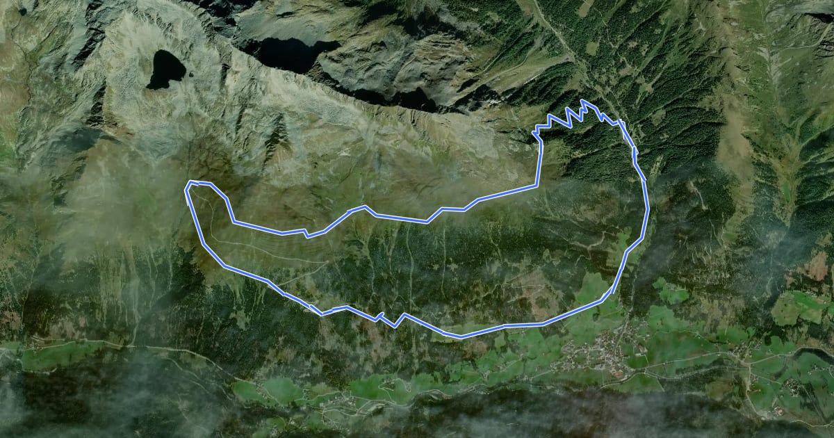 Маршрут Alpenblumenweg (langer Rundweg) на спутниковом снимке