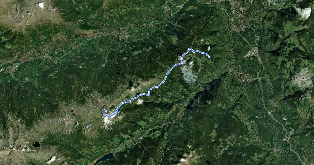 Маршрут Alpenrosenweg на спутниковом снимке