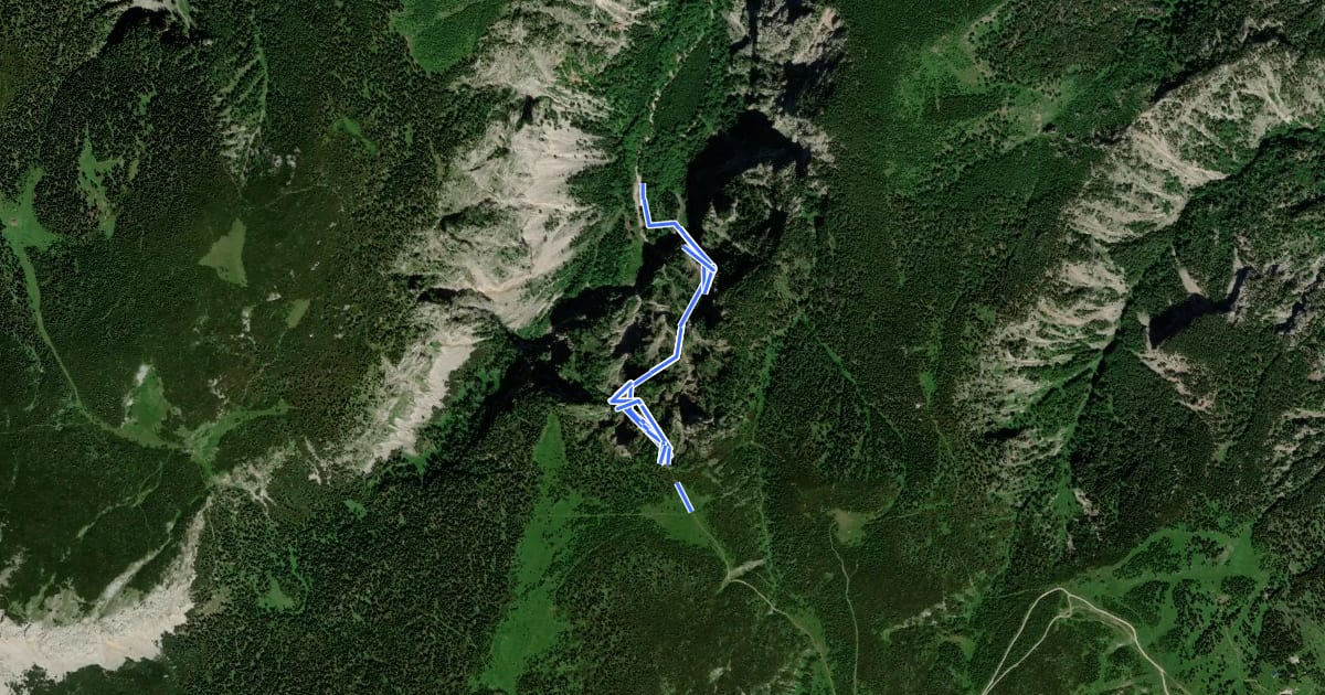 Маршрут Alpenvereinssteig на спутниковом снимке