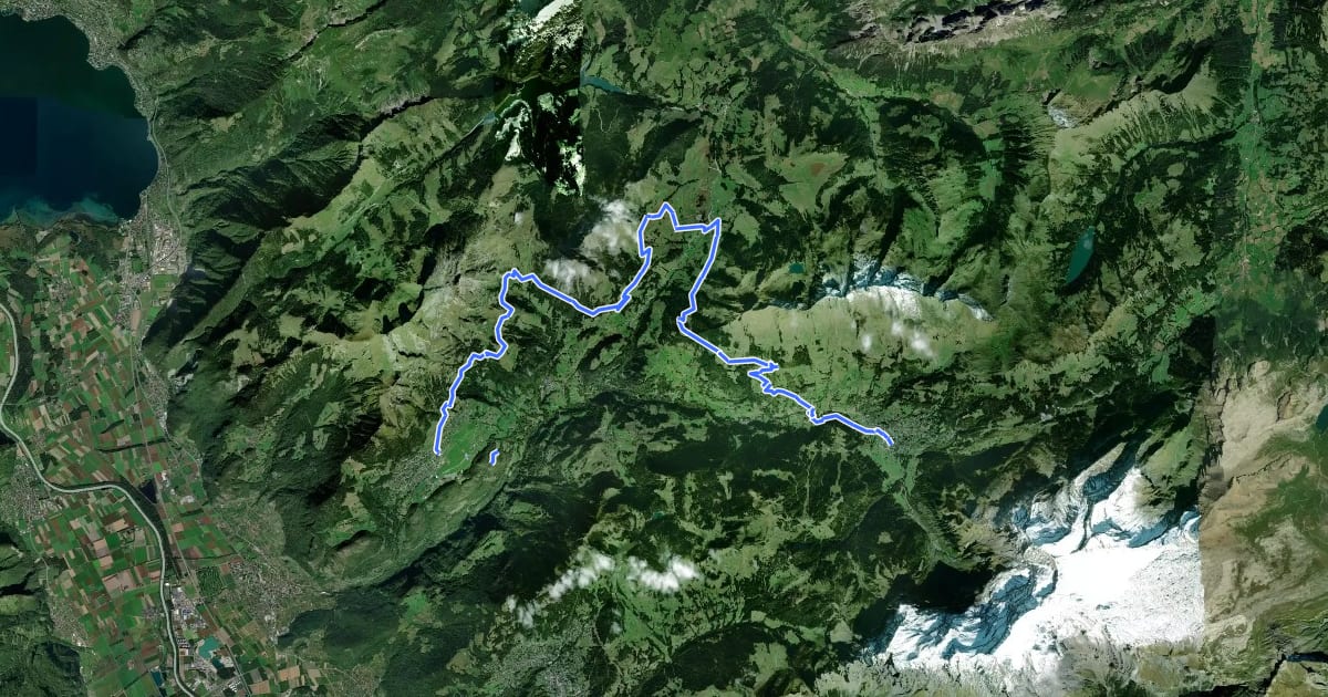 Маршрут Alpes de la Région du Léman Bike (Stage 1, Leysin - Les Diablerets) на спутниковом снимке