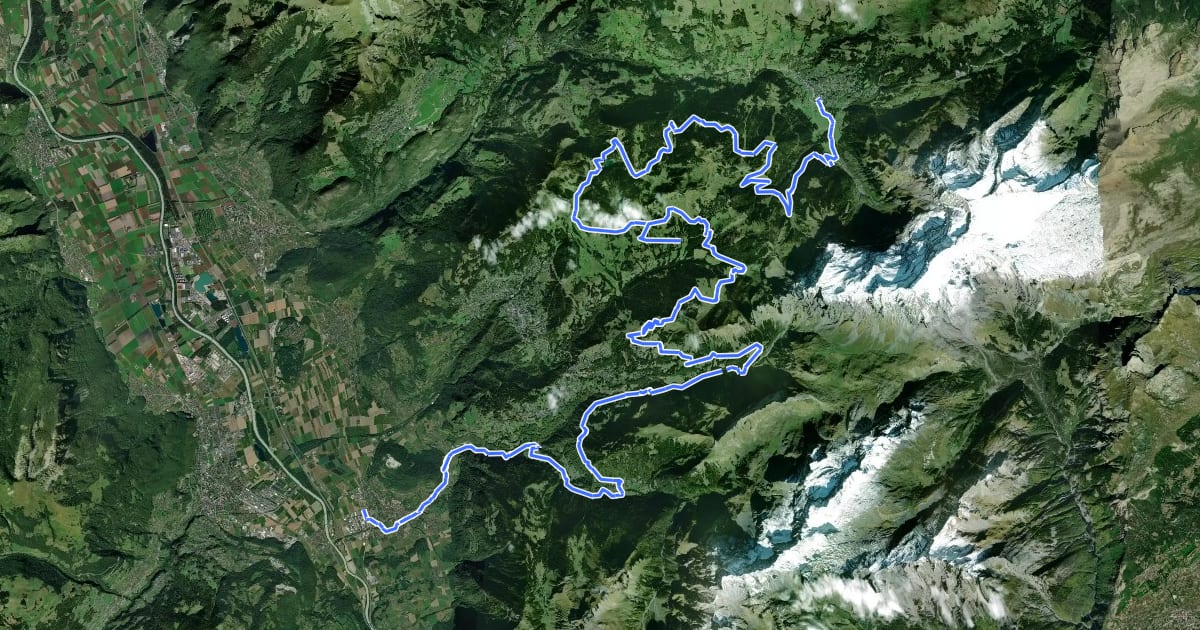 Маршрут Alpes de la Région du Léman Bike (Stage 2, Les Diablerets - Bex) на спутниковом снимке