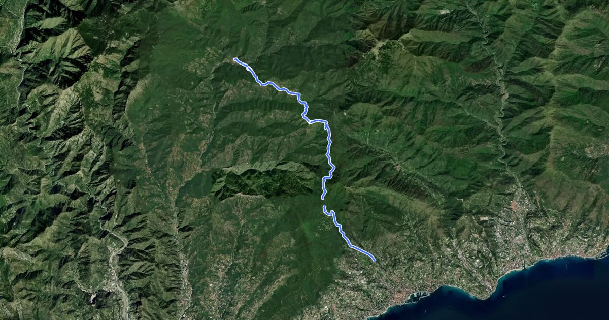Маршрут Alpi Mare 1 на спутниковом снимке