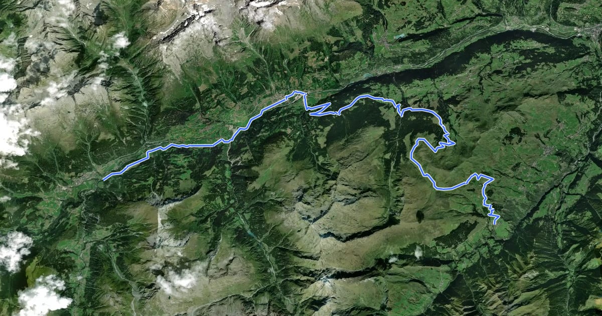 Маршрут Alpine Bike на спутниковом снимке