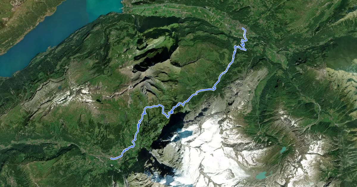 Маршрут Alpine Bike - Etappe 11 на спутниковом снимке