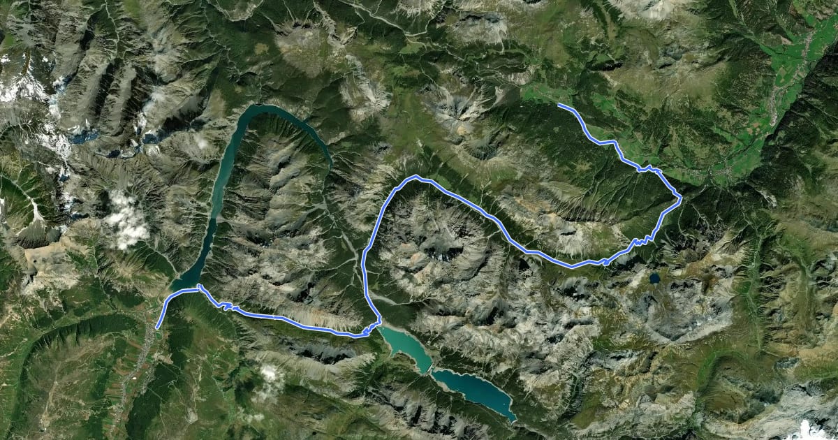 Маршрут Alpine Bike - Etappe 2 на спутниковом снимке