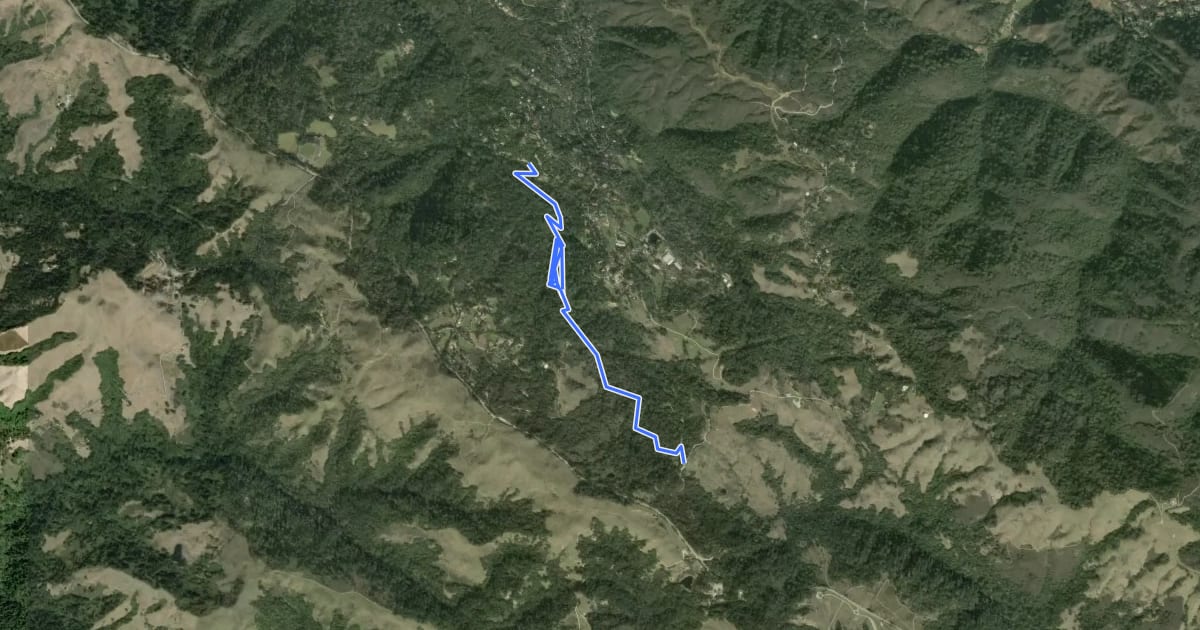 Маршрут Alpine Road на спутниковом снимке
