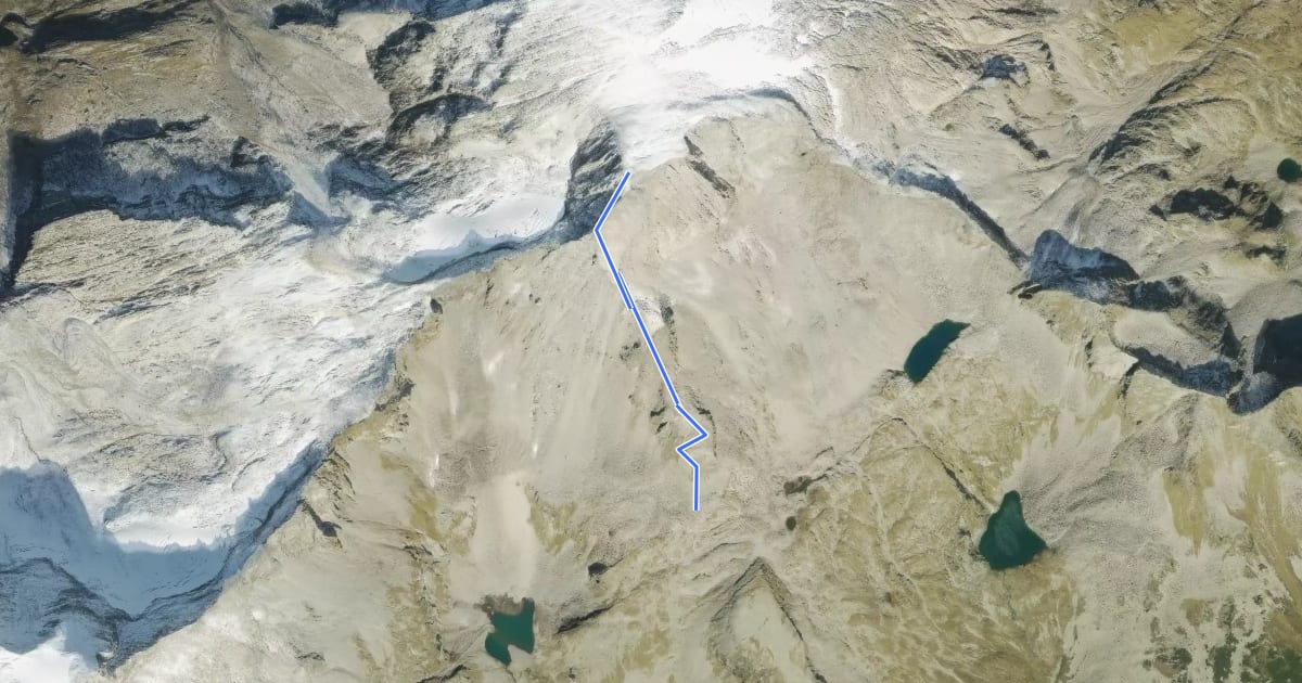 Маршрут Alpine Route Hoher Riffler на спутниковом снимке