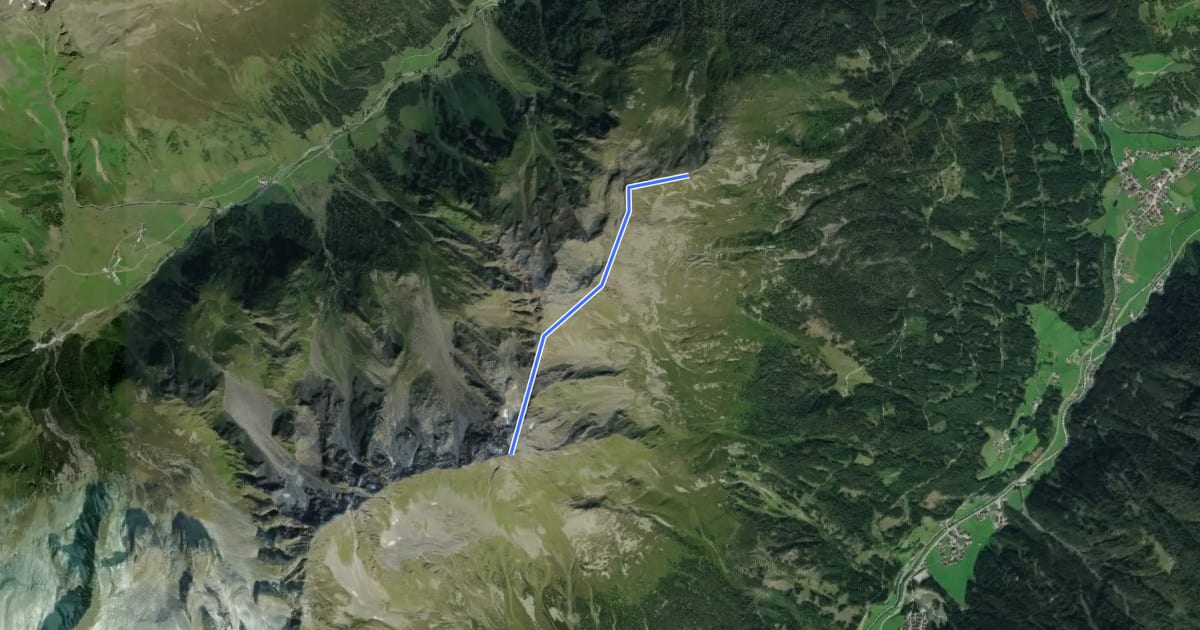 Маршрут Alpine Route Seblaskreuz - Brennerspitze на спутниковом снимке