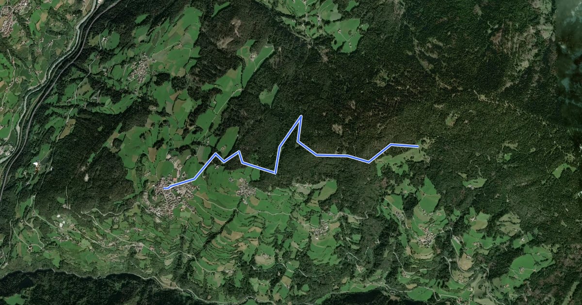 Маршрут Alpine Trail Unterpulg на спутниковом снимке