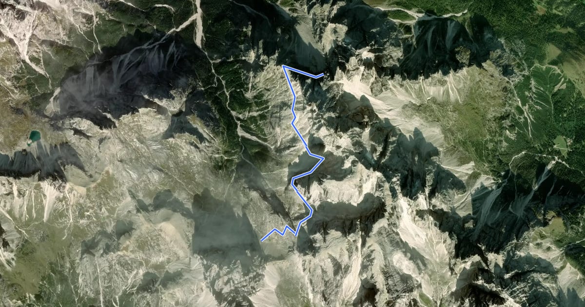 Маршрут Alpinisteig - Strada degli Alpini на спутниковом снимке