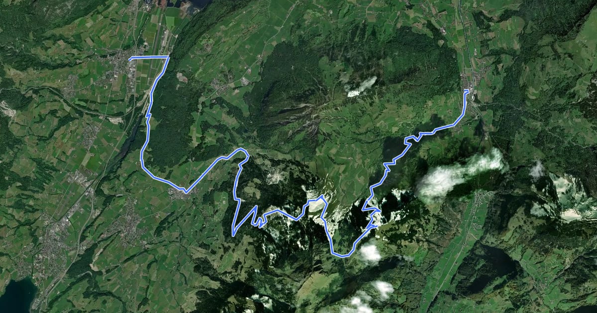 Маршрут Alpnach - Ächerlipass - Gummen - Wirzweli - Dallenwil на спутниковом снимке