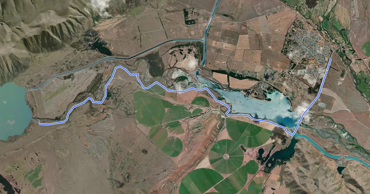 Маршрут Alps 2 Ocean Alternate Flood Route на спутниковом снимке