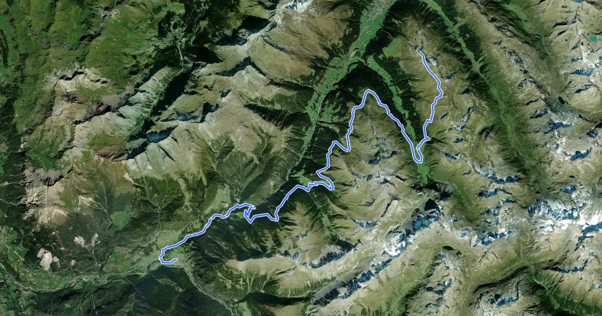Маршрут Alps Epic Trail Davos на спутниковом снимке